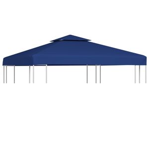 vidaXL Pakait. pavėsinės uždangalas, 310g/m&sup2;, tams. mėlynos sp., 3x3m