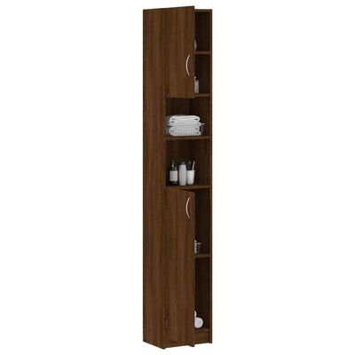 vidaXL Vonios spintelė, ruda ąžuolo, 32x25,5x190cm, apdirbta mediena