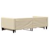 vidaXL Ištraukiama lova su stalčiais, kreminė, 100x200cm, audinys