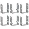 vidaXL Tvoros stulpai, 6vnt., sidabrinės spalvos, 12x6x15cm, plienas