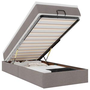 vidaXL Osmanų lovos rėmas su čiužiniu, taupe, 90x200cm, audinys