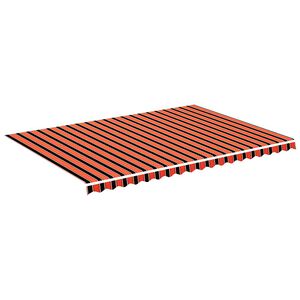 vidaXL Pakaitinis audinys markizei, oranžinė ir rudos spalvos, 500x350 cm, poliesteris