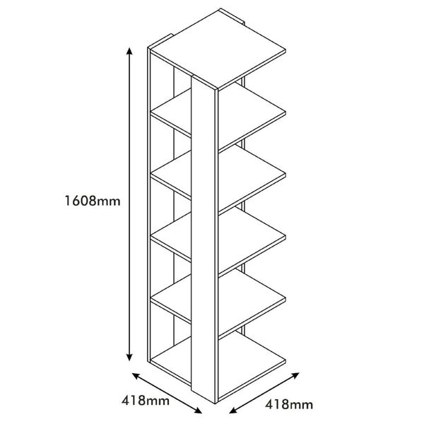 Homemania Knygų spinta Corner, baltos spalvos, 41,8x41,8x160,8cm
