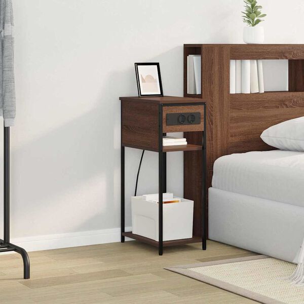 vidaXL &Scaron;alia lovos spintelė Rudas ąžuolas 41 x 28 x 76 cm