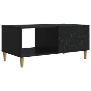 vidaXL Kavos staliukas Juoda 90 x 50 x 40 cm Apdirbta mediena