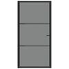 vidaXL Vidaus durys, juodos, 102,5x201,5cm, ESG stiklas ir aliuminis