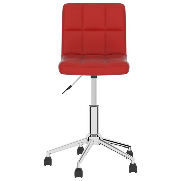 vidaXL Pasukama biuro kėdė, raudonojo vyno spalvos, dirbtinė oda
