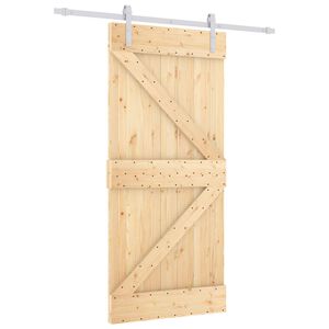 vidaXL Slankios durys Natūrali ir Balta 90 x 210 cm