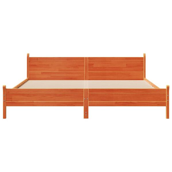 vidaXL Lovos rėmas be čiužinio, va&scaron;ko rudas, 200x200cm, pu&scaron;ies masyvas