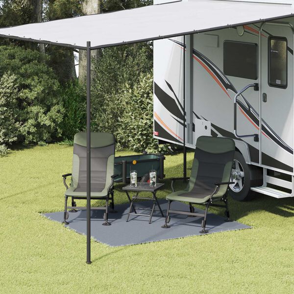 vidaXL Palapinės kilimėlis Mėlyna ir Pilka 200 x 200 cm Polietilenas