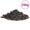 vidaXL Vulkaninės uolienos, juodos spalvos, 25kg, 1-2cm