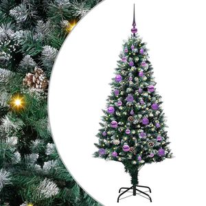 vidaXL Dirbtinė Kalėdų eglutė Žalia 150 cm PVC ir Plienas ir Plastikas