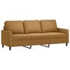 vidaXL Trivietė sofa, rudos spalvos, 180cm, aksomas