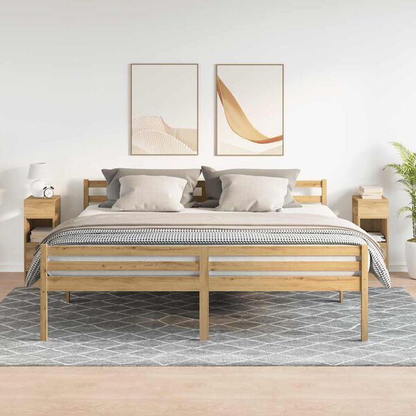 vidaXL Naktinės spintelės su stalčiais, 2vnt., artisano, 25x31x66cm