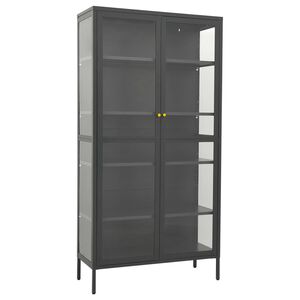 vidaXL Vitrininė spintelė, antracito, 90x40x180cm, plienas ir stiklas