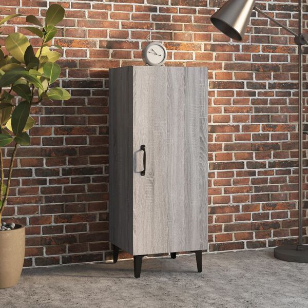 vidaXL &Scaron;oninė spintelė, pilka ąžuolo, 34,5x34x90cm, apdirbta mediena