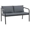 vidaXL Dvivietė sodo sofa su pagalvėlėmis, pilkos spalvos, aliuminis