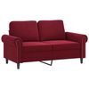 vidaXL Dvivietė sofa su pagalvėmis, raudonojo vyno, 120cm, aksomas