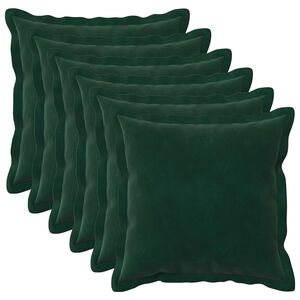 vidaXL Pagalvėlė su pagalve HOUTEN 6 vnt. Tamsiai žalia Aksomas