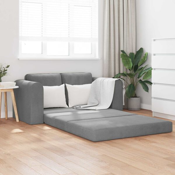 vidaXL Sofa lova 60cm Tamsiai pilka Aksomas