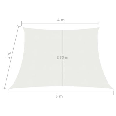 vidaXL Uždanga nuo saulės, baltos spalvos, 4/5x3m, HDPE, 160g/m²