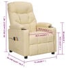 vidaXL Elektrinis masažinis krėslas, kreminės spalvos, audinys