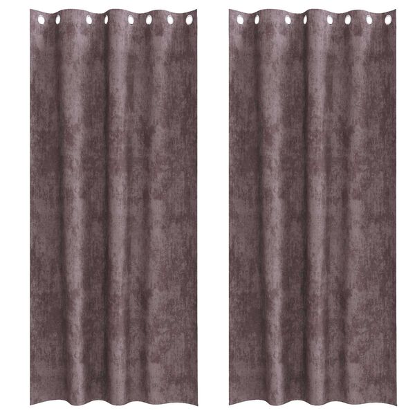 vidaXL Aksominio tipo užuolaidos 2 pcs Ruda 260 x 140 cm Aksomas