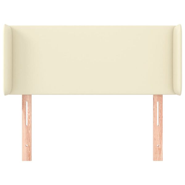 vidaXL Galvūgalis su auselėmis, kreminės,103x16x78/88cm, dirbtinė oda