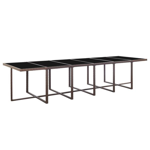 vidaXL Lauko komplektas su pagalvėmis, 17 dalių, rudas, poliratanas