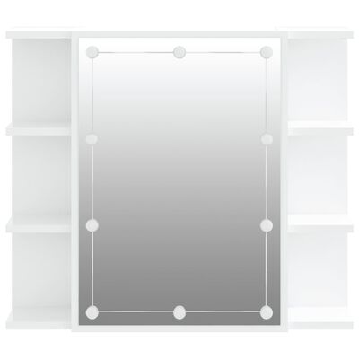 vidaXL Veidrodinė spintelė su LED apšvietimu, balta, 70x16,5x60cm