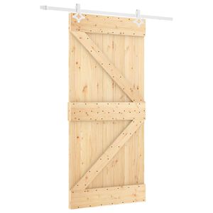 vidaXL Slankios durys Natūrali ir Balta 100 x 210 cm