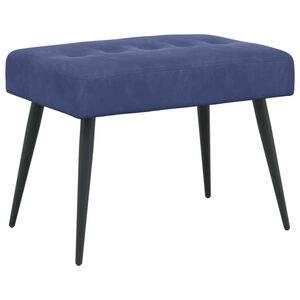 vidaXL Suoliukas su mygtukų įsiuvais Policijos mėlyna 60 x 40 x 45 cm