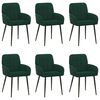 vidaXL Valgomojo kėdės 6 pcs Aksomas Tamsiai žalia 57 x 50 x 85 cm