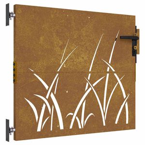 vidaXL Sodo vartai, 85x75 cm, Corten plienas, žolės ra&scaron;tas