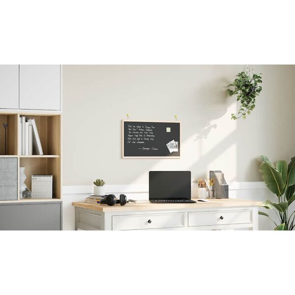 vidaXL Kreidinė lenta su pu&scaron;ies medienos rėmu, juoda, 60x40 cm