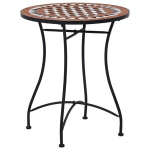 vidaXL Mozaikinis bistro staliukas, rudos spalvos, 60cm, keramika
