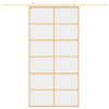 vidaXL Stumdomos durys, auksinės, 102,5x205cm, ESG stiklas/aliuminis