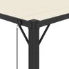 vidaXL Pavėsinė su žaliuzių stogu, kreminė, 3x3m, audinys/aliuminis