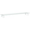 vidaXL Monitoriaus stovas, baltas, 100x20x8cm, stiklas ir metalas