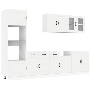 vidaXL Virtuvinių spintelių komplektas, 7 dalių, Kalmar, balta