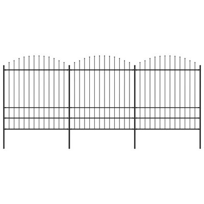 vidaXL Sodo tvora su iečių viršug., juoda, (1,75-2)x5,1m, plienas