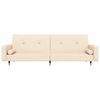 vidaXL Dvivietė sofa-lova su pakoja, kreminės spalvos, aksomas