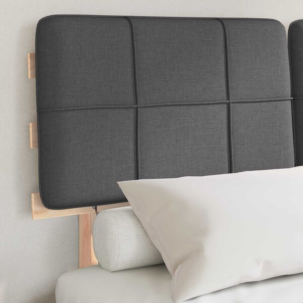 vidaXL Lovo rėmas su apmu&scaron;tu galvūgaliu Tamsiai pilka 120 x 200 cm