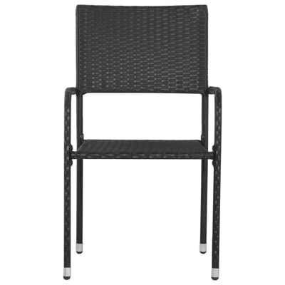 vidaXL Lauko valgomojo kėdės, 6vnt., juodos spalvos, poliratanas