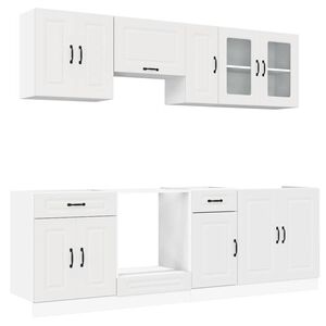 vidaXL Virtuvinių spintelių komplektas, 8 dalių, Kalmar, balta