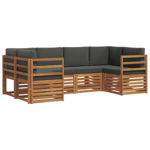 vidaXL Sekcijos sofų komplektas 6 pcs Natūralus ir antracitas