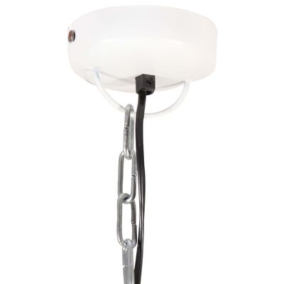 vidaXL Pakabinamas šviestuvas, baltas, geležis ir mediena, 45cm, E27