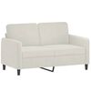 vidaXL Dvivietė sofa, kreminės spalvos, 120cm, aksomas