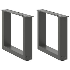 vidaXL Kavos staliuko kojelės, 2 vnt., antracito spalvos, 40x(30-31) cm, plienas, U formos
