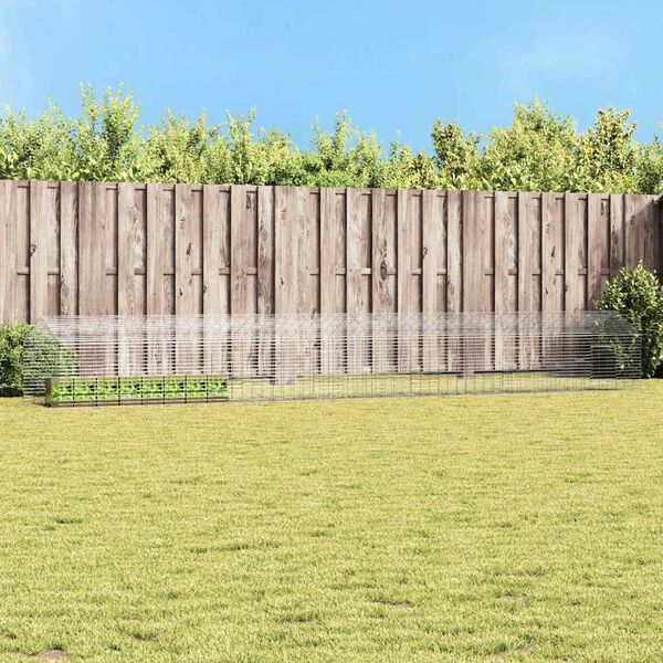 vidaXL Triušių narvas Sidabro 400 x 78 x 78 cm Cinkuota plienas